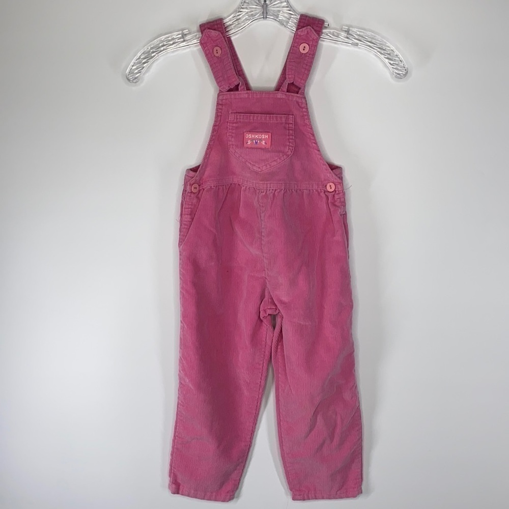 Vintage Oshkosh B'Gosh Pink Corduroy Overalls Girls 4T USA Made